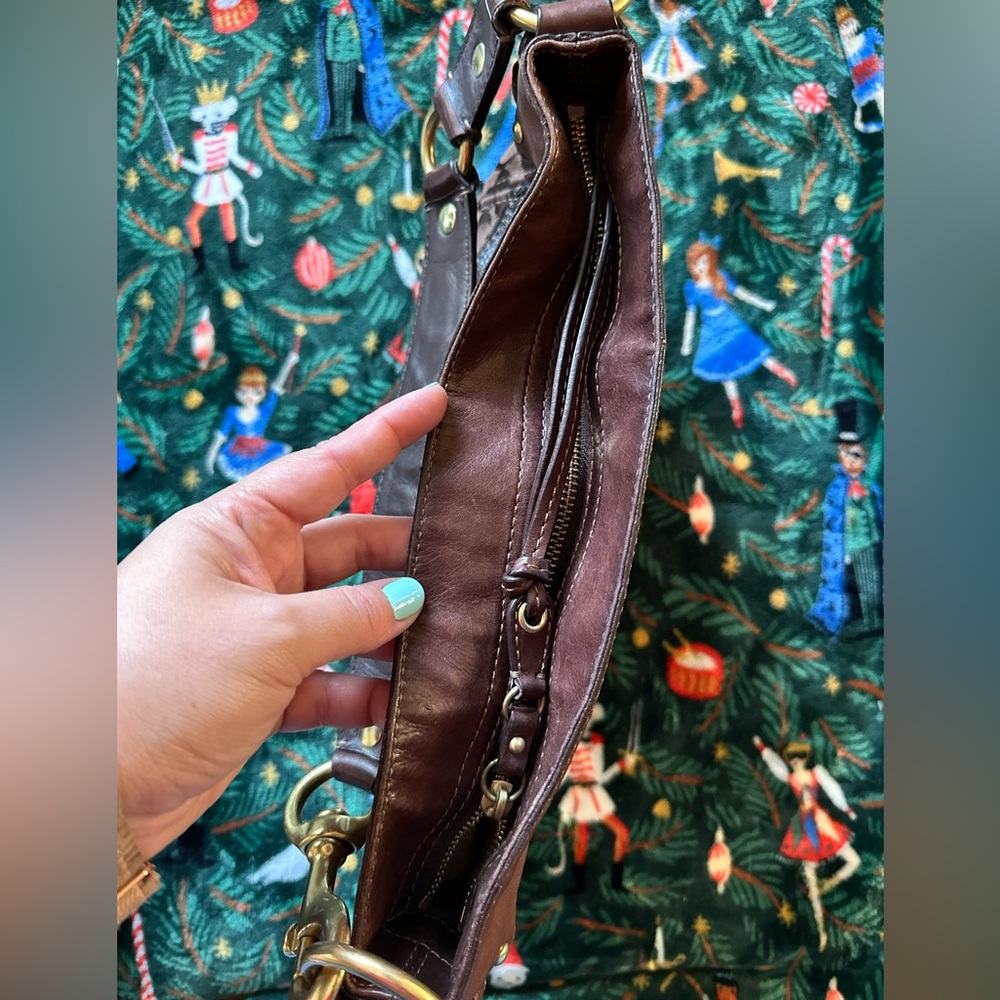 Coach Zoe Patchwork Brown Shoulder Bag - Picture 10 of 12